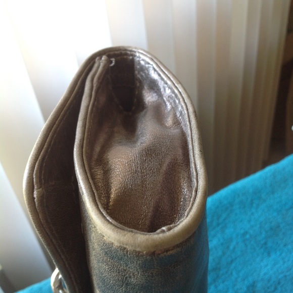 Bronze Metallic clutch with silver chain accent - Picture 4 of 9